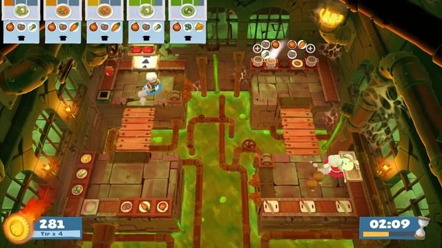 2P Overcooked 2 DLC Night Of The Hangry Horde 3-2 смотреть онлайн