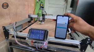 Cnc Router Rakitan Area 85x45 MKS DLC32 v2 1 Tes Ukir Kaligrafi Di Triplek