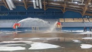 Роботизированные установки пожаротушения производства ООО "ПОЖТЕХСПАС". Демонстрация работы