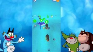 Oggy Evovlve Small Fish To Monster Killer Fish In|  Android Game Fish Rush | Oggy Game