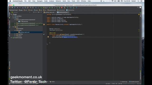 Android Programming: How to program a button (Android Studio 2.2)
