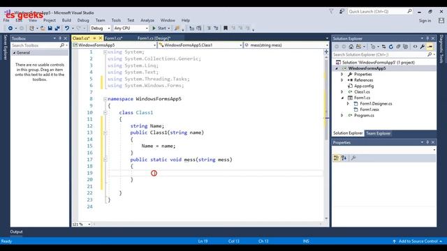 Visual Studio C# tutorial 19 Access Modifiers and Static