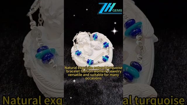 GN-20241016-01 Natural exquisite natural sterling treatment turquoise bracelet fashion