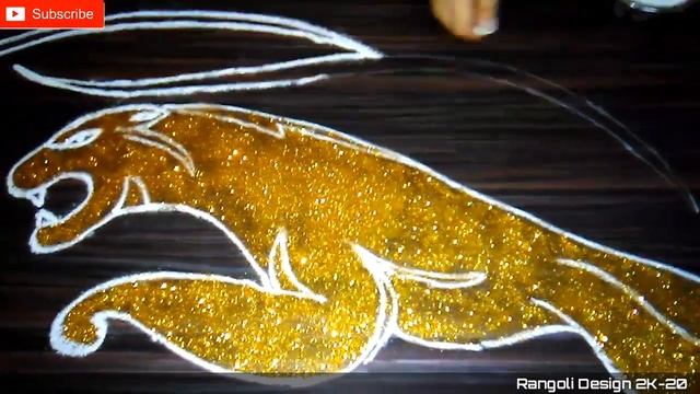 Jaguar Logo Rangoli Design||Sketch Rangoli Design