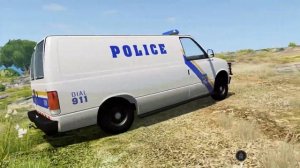 BeamNG Drive - Police Van Off Road on Small Island USA