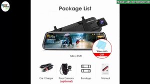 Car DVR Jansite 10 inches Touch Screen 1080P stream media Dash Camera Dual Lens Rearview Mirror