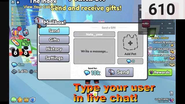 PS99🔴LIVE:🔴 Mailbox giveaway + playing pet sim 99, other games!(type user in live chat)