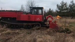 Наш Гусеничный мульчер. Чистим поле от кустов в Московской области. мульчер тлп-4м-037
