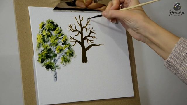 Как написать деревья и кусты маслом🎨