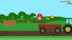 Автомеханик Роби и Робот Тесла  Помогают Колесному Трактору  Мультфильм про машинки для детей