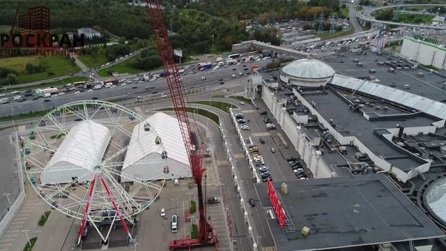 ГРОСКРАН. Автокран 500 тонн Liebherr LTM 1500, проводит монтажные работы на территории ТК 