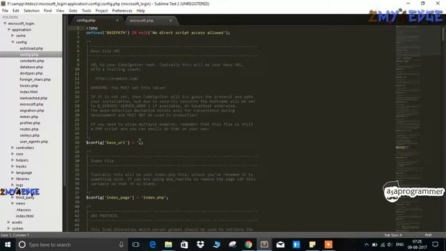 Micosoft login with codeigniter + App creation in microsoft