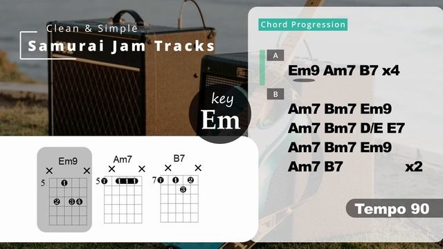 Soul RnB Guitar Backing Track in E minor