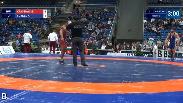 Round 3 GR - 66 kg: M. KRASZNAI (HU1) df. A. YUKSEL (TUR), 1-1 смотреть онлайн