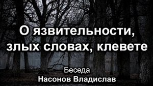 Злые слова. Насонов Владислав. Беседа. МСЦ ЕХБ