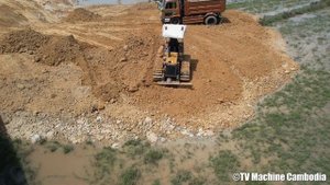Starting New Project With Miniature Construction Machine Dozer And Dump Truck 5TON Spreading Stone