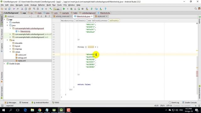 Gradient color Background Android Studio смотреть онлайн