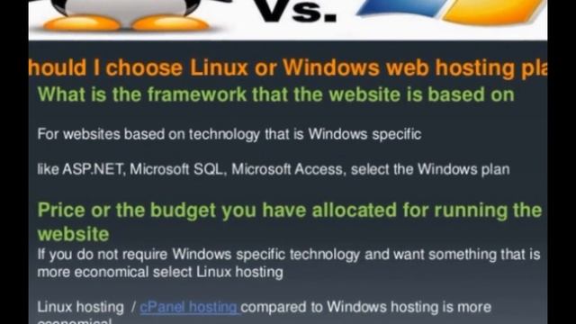 Linux Hosting Vs Windows Hosting