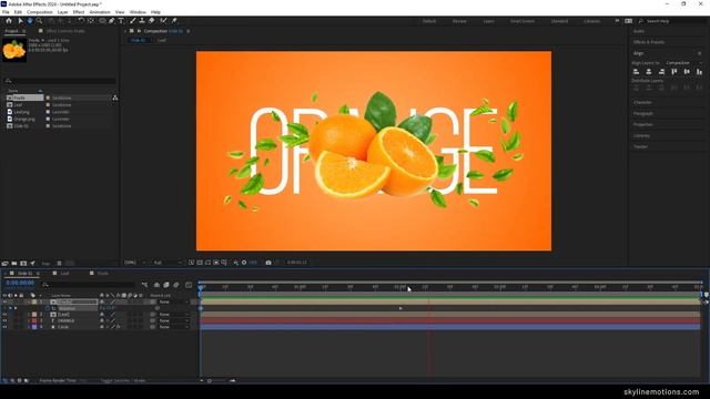 СЛАЙД-шоу из органических продуктов в After Effects