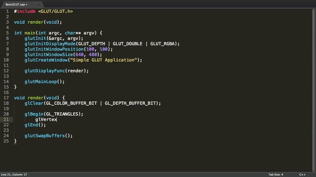 C++ OpenGL #1 - Some basic GLUT