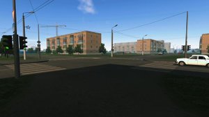 типичный перекрёсток в городе Серпов Motor depot