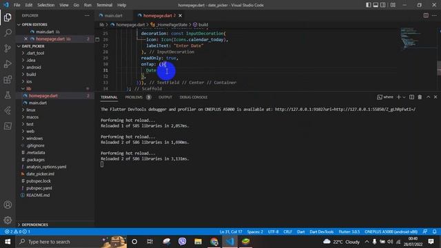 Flutter Tutorial - Date Picker in Flutter