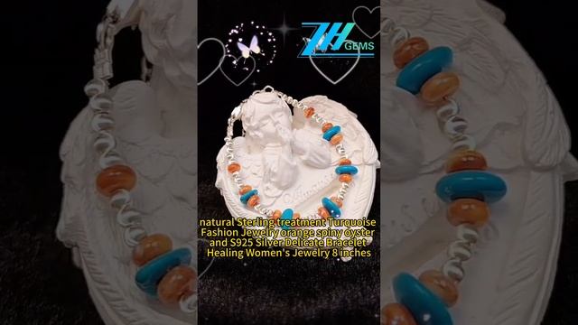 GN-20241017-04 natural Sterling treatment Turquoise Fashion Jewelry orange spiny oyster and S925