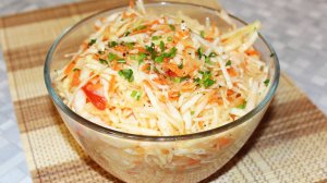 Салат из свежей капусты. Постный овощной салат на все случаи жизни.