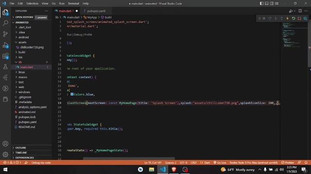 How to add a Animated Splash Screen in Android App | Flutter add a splash screen in flutter app.