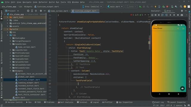 Show Dialogue Box in Flutter | Build iOS & Android OLX Clone App | Flutter Firebase Tutorial