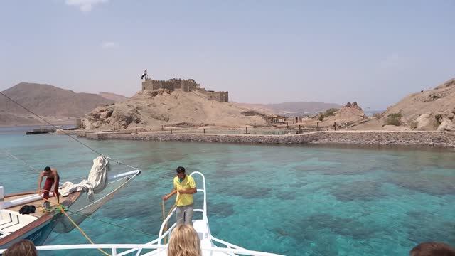 Taba, Egypt. Sea walk on a yacht.