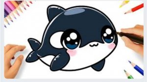 КАК НАРИСОВАТЬ МИЛОГО КИТА-КОСАТКУ KAWAII ЛЕГКО