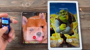 Samsung Tablet Tab A8 incoming Call Coca Cola Phone & Samsung Z Fold3