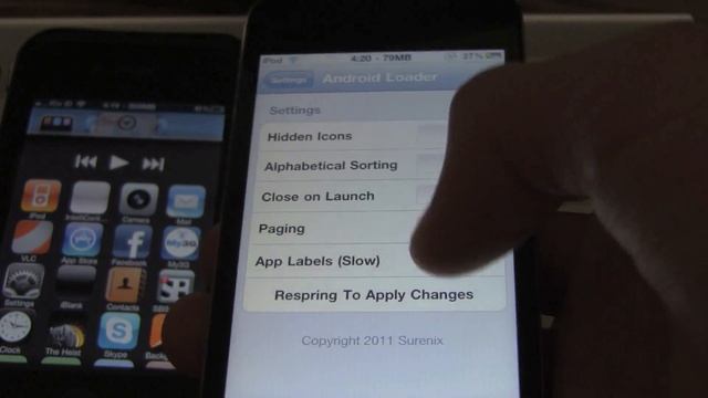 AndroidLoader Cydia Tweak - Android Style Application Tray iPhone And iPod Touch смотреть онлайн