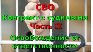 СВО. Контракт с судимыми. Часть II. Освобождение от ответственности.