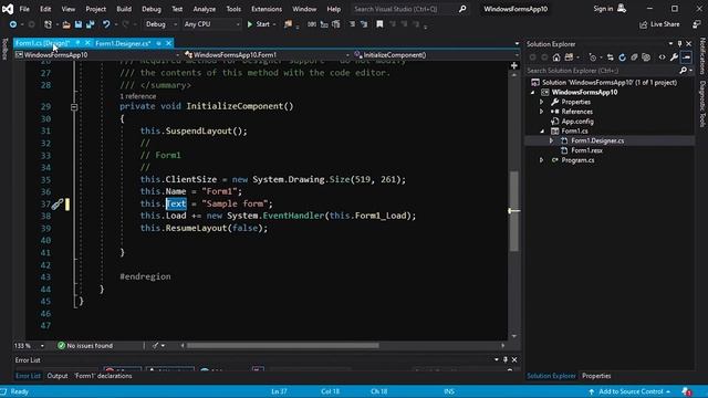 Part #20 Windows forms background code C# Amharic