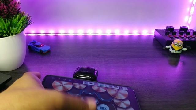 test delay earphone bluetooth robot t50 | pake aplikasi real Drum