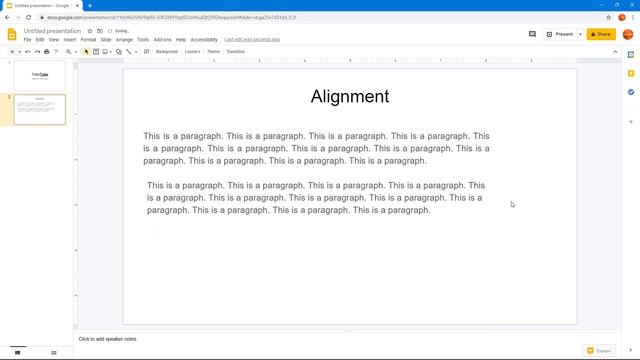 Google Slides Tutorial - Lesson 14 - Text Alignment and Line Spacing Options