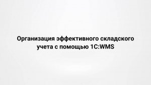 Организация эффективного складского учета с помощью 1С:WMS (17.07.2024)