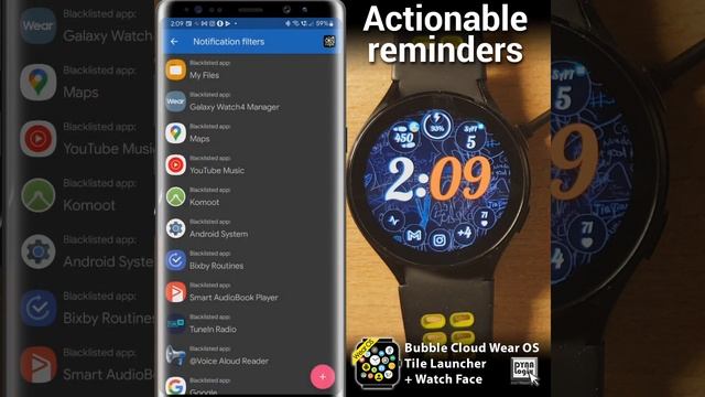 [v10.04] Actionable reminders in Bubble Cloud Wear OS Watch Face / Tile Launcher смотреть онлайн