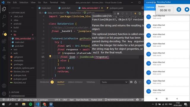 Flutter Listview.builder, Bloc and Cubit State Management, Http.get Fetch Data API JsonPlaceHolder