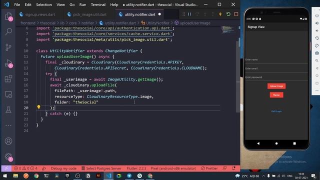 6.Upload Profile Picture | Flutter Social Media App With Custom Backend | Flutter Social Media App