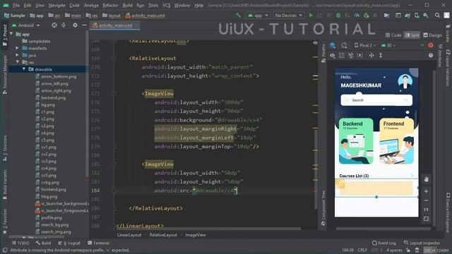 Android UI Design Tutorial | Modern Learning App UI Design | UiUX Tutorial