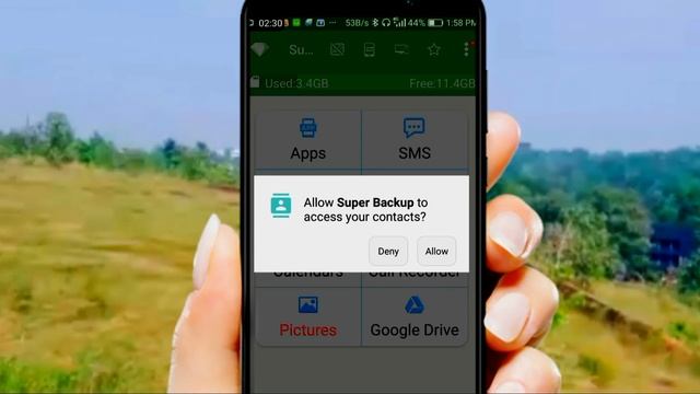 backup your contact and all data include apps to google drive