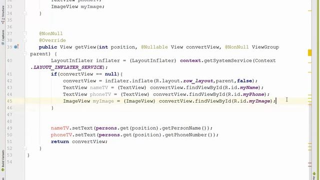 Android Basic tutorial 12 (:custom adapter With view holder)