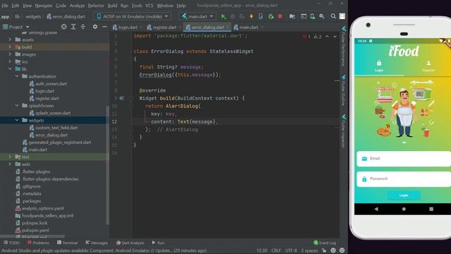 Online Shop App Flutter & Firebase Foodpanda Clone - Alert Dialog Box Android iOS App Course 2024