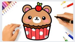 КАК ЛЕГКО НАРИСОВАТЬ КЕКС С МЕДВЕДЕМ KAWAII 🧸