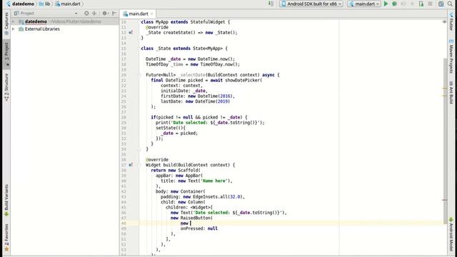 Flutter - Date and Time pickers - Lesson 39