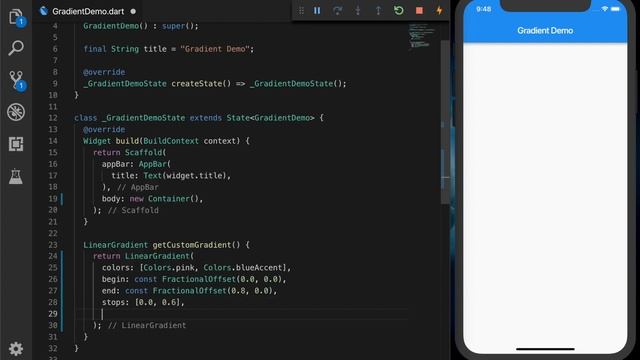 #Google's Flutter Tutorials - Gradients (coderzheaven.com)