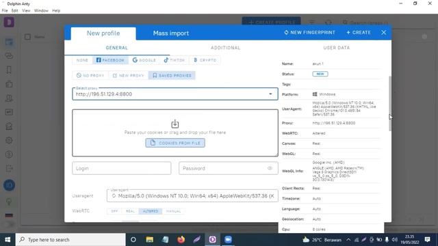 create profile dolphin